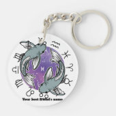 Cancer Pisces Zodiac Acrylic Keychain (Achterkant)