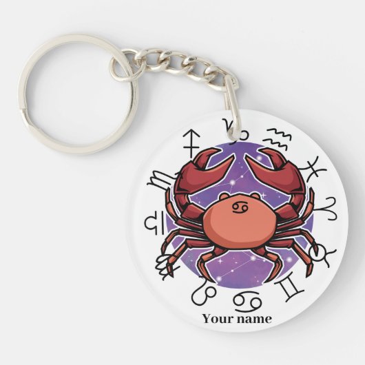 Cancer Pisces Zodiac Acrylic Keychain (Voorkant)