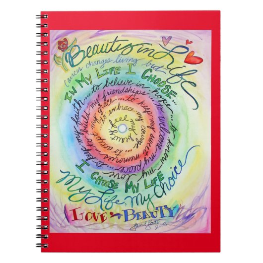 Cancer Poem Affirmation Rainbow Journal Notitieboe Notitieboek (Voorkant)