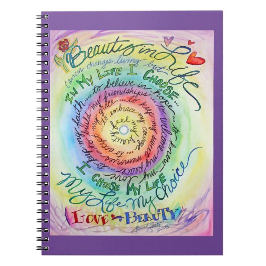 Cancer Poem Affirmation Rainbow Notitieboek Journa (Voorkant)