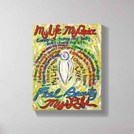 Cancer Poem Angel schilderende gestreken canvaskun Canvas Afdruk (Voorkant)