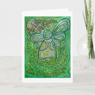 Cancer Poem Green Angel - Aangepaste Wenskaarten Feestdagen Kaart