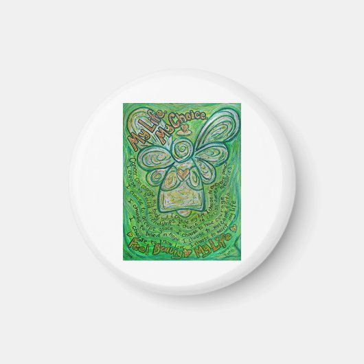 Cancer Poem Green Angel Art Custom Magnet (Voorkant)