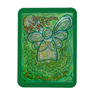 Cancer Poem Green Angel Art Custom Magnet Magneet