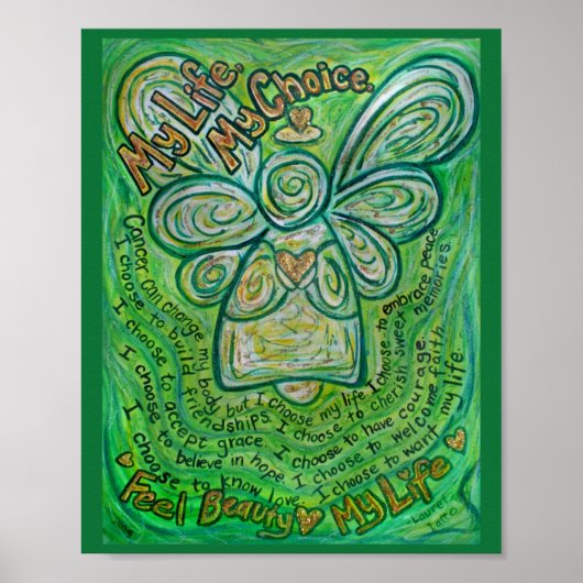 Cancer Poem Green Angel die kunst schildert Poster (Voorkant)