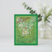 Cancer Poem Green Guardian Angel Art Briefkaarten (Staand voorkant)