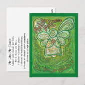 Cancer Poem Green Guardian Angel Art Briefkaarten (Voorkant / Achterkant)