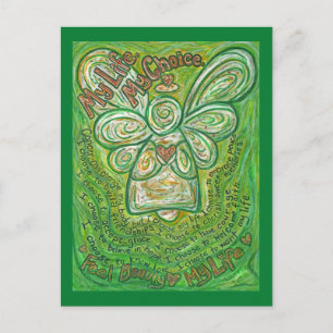 Cancer Poem Green Guardian Angel Art Briefkaarten