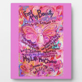Cancer Poem Pink Angel Bevestiging Art Plaque Fotoplaat (Voorkant)