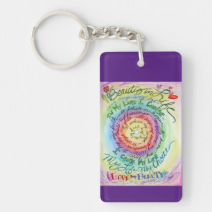 Cancer Poem Rainbow Pendant Sleutelhanger