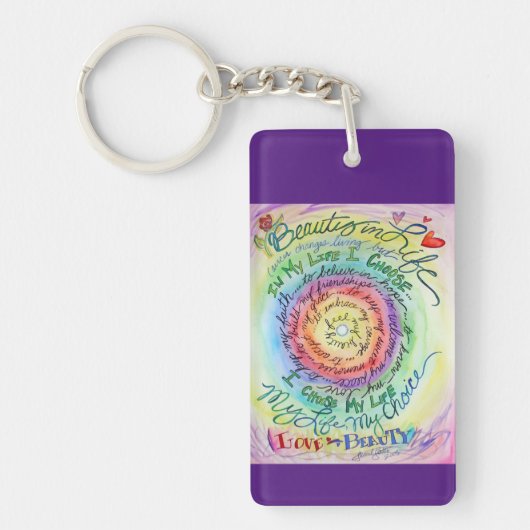 Cancer Poem Rainbow Pendant Sleutelhanger (Voorkant)