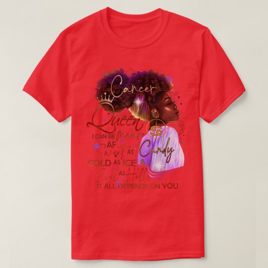 Cancer Queen Sweet als Snoep Birthday Gift for Bla T-shirt (Design voorkant)