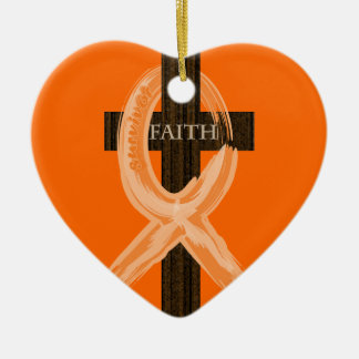 Cancer Ribbon Celebrates Faith & Remissions Keramisch Ornament