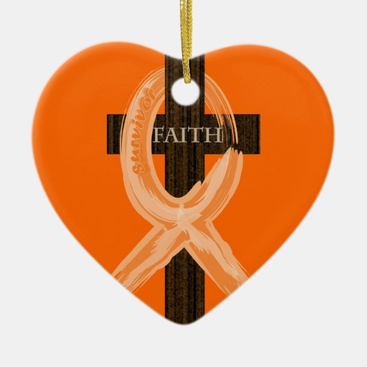 Cancer Ribbon Celebrates Faith & Remissions Keramisch Ornament (Voorkant)
