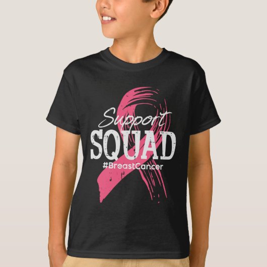 Cancer Ribbon Support Squad Awareness Mannen Vrouw T-shirt (Voorkant)