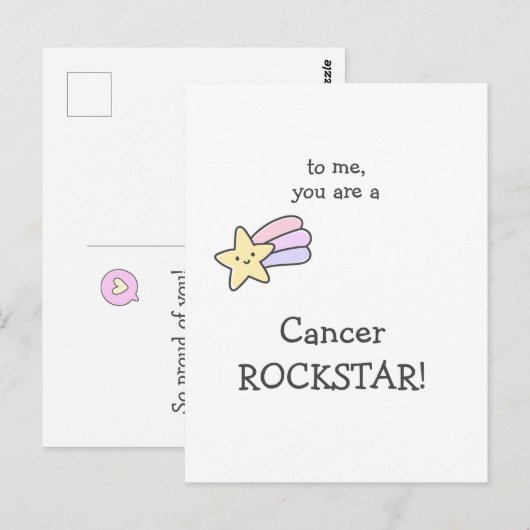 Cancer Rock Star! Zo trots op je! bemoediging Briefkaart (Voorkant / Achterkant)