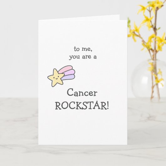 Cancer Rock Star! Zo trots op je! bemoediging Kaart (Gele Bloem)