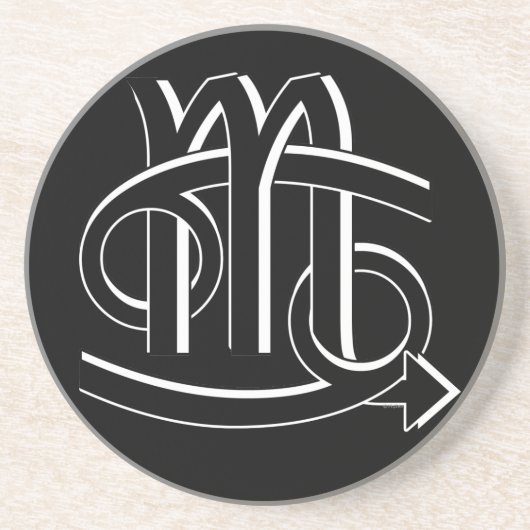 Cancer & Scorpio Partners bw Zandsteen Onderzetter (Voorkant)