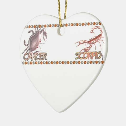 Cancer Scorpio-vriendelijkheid dierdiastrologie Keramisch Ornament (Links)