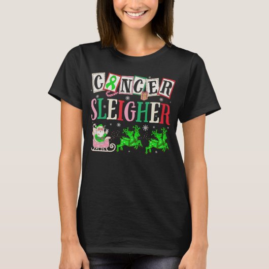 Cancer Sleigher Christmas Santa Lymphoma T-shirt (Voorkant)