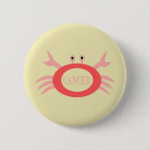 Cancer Star Sign Crab Button (Voorkant)