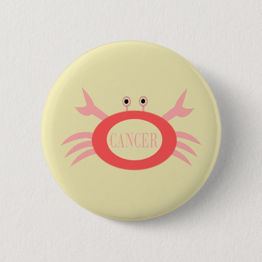 Cancer Star Sign Crab Button (Voorkant)