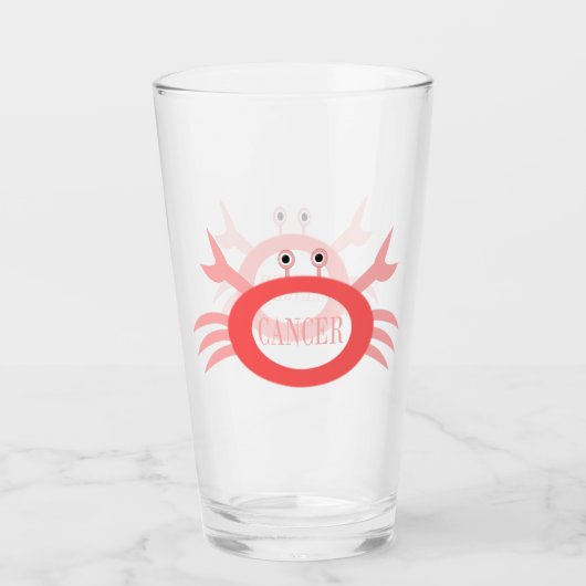 Cancer Star Sign Crab Glas (Voorkant)