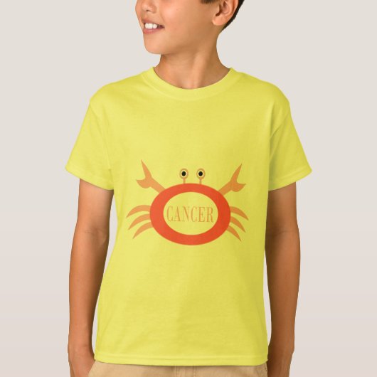 Cancer Star Sign Crab Kinder T Shirt (Voorkant)