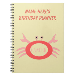 Cancer Star Sign Crab Notitieboek