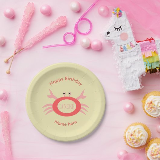 Cancer Star Sign Crab Paper Party Bord (Feest)