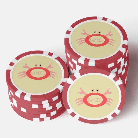 Cancer Star Sign Crab Poker Chips (Opstapeling)