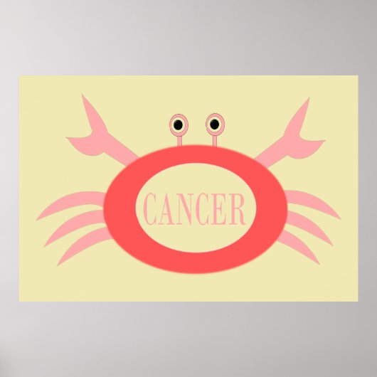 Cancer Star Sign Crab Poster (Voorkant)