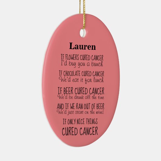 Cancer Support-gedicht Keramisch Ornament (Rechts)