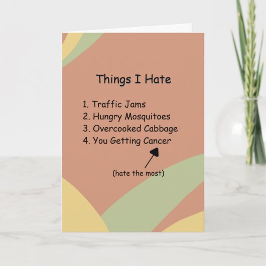 Cancer Support Light Humor Kaart (Voorkant)