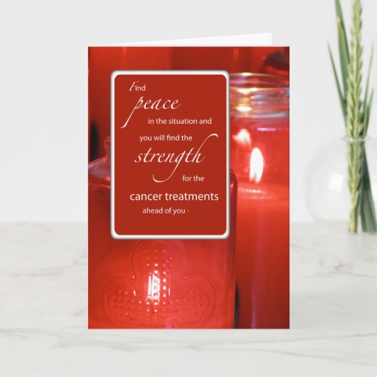 Cancer Support Religieuze Aanmoediging Vredesrood  Kaart (Voorkant)