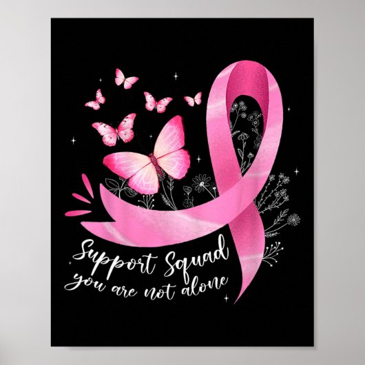 Cancer Support Squad Awareness Pink Ribbon Butter Poster (Voorkant)
