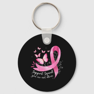 Cancer Support Squad Awareness Pink Ribbon Butter Sleutelhanger