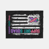 Cancer Support Squad Schildklierkanker Bewustzijn Fleece Deken (Voorkant (Horizontaal))