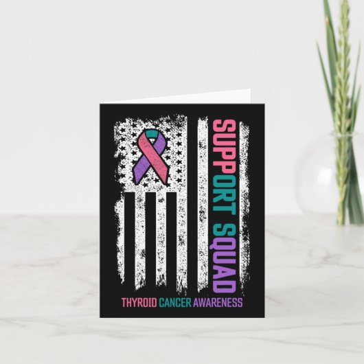 Cancer Support Squad Schildklierkanker Bewustzijn Kaart (Voorkant)