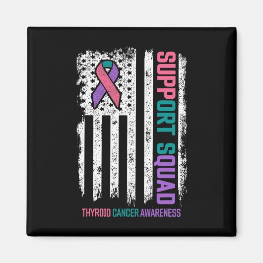 Cancer Support Squad Schildklierkanker Bewustzijn Magneet (Voorkant)