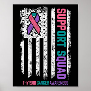Cancer Support Squad Schildklierkanker Bewustzijn Poster