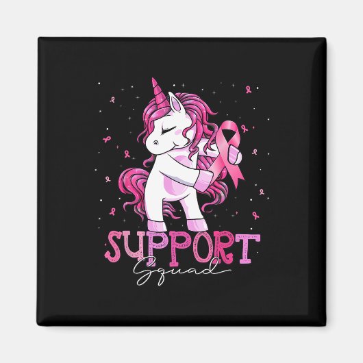 Cancer Support Squad Shirt Borstkanker Bewustzijn Magneet (Voorkant)