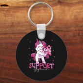 Cancer Support Squad Shirt Borstkanker Bewustzijn Sleutelhanger (Voorkant)