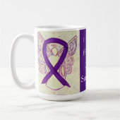Cancer Survivor Awareness Paars Ribbon Custom Mok (Links)