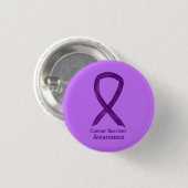Cancer Survivor Awareness Paarse Ribbon Button Pin (Voorkant /achterkant)