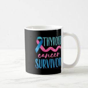 Cancer Survivor Awareness Ribbon Blauwgroen roze b Koffiemok