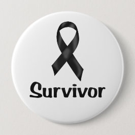 Cancer Survivor Black Ronde Button 4,0 Cm