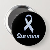 Cancer Survivor Bleek Blue Ronde Button 4,0 Cm (Voorkant /achterkant)