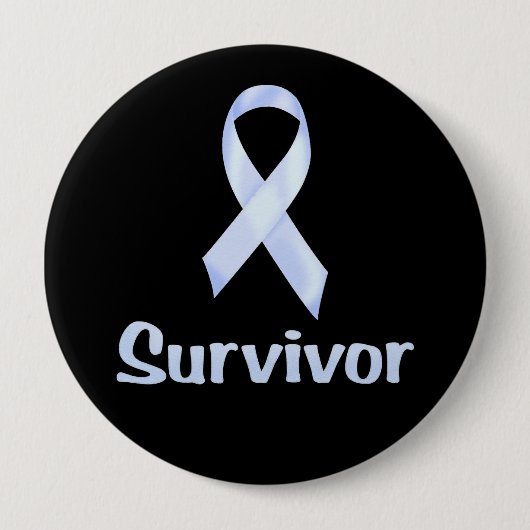 Cancer Survivor Bleek Blue Ronde Button 4,0 Cm (Voorkant)