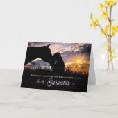 Cancer Survivor Cowgirl en paard Kaart (Gele Bloem)